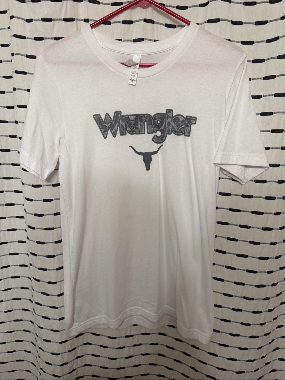 Bella Canvas White T-Shirt with Gray Wrangler Logo